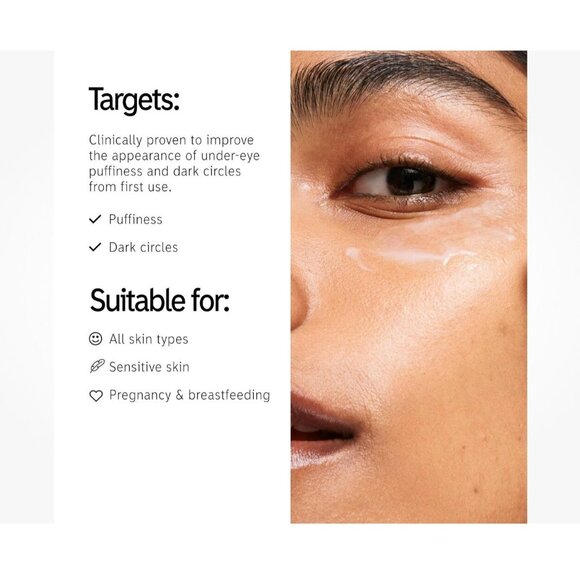 Caffeine Eye Cream 0.5 fl oz - Reduces Puffiness Dark Circles - Picture 7 of 12